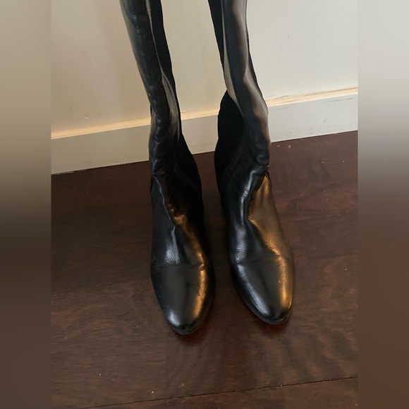 Catherine Malandrino black leather and suede riding boots - Picture 6 of 11